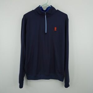 FootJoy Quarter Zip Pullover Mens Medium Navy Blue Performance Golf Sweater